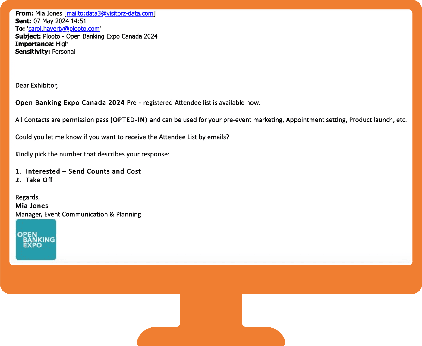 Example of rogue email