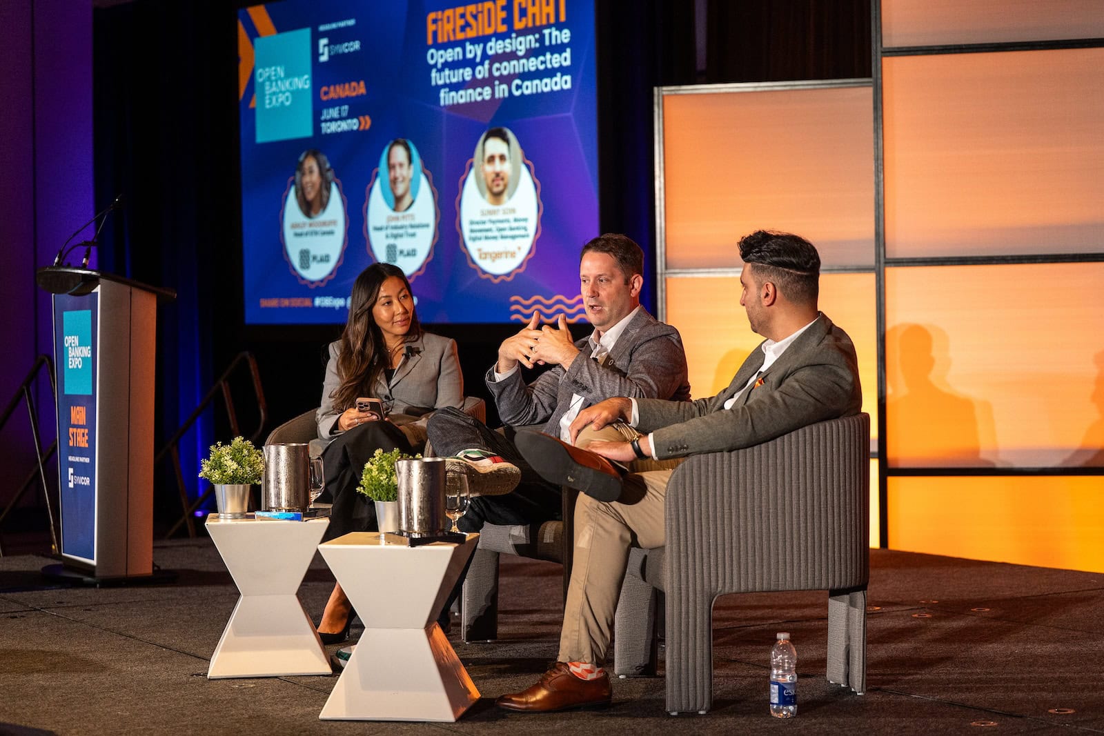 Plaid's John Pitts and Tangerine's Sunny Soin in a Fireside Chat at Open Banking Expo Canada 2025